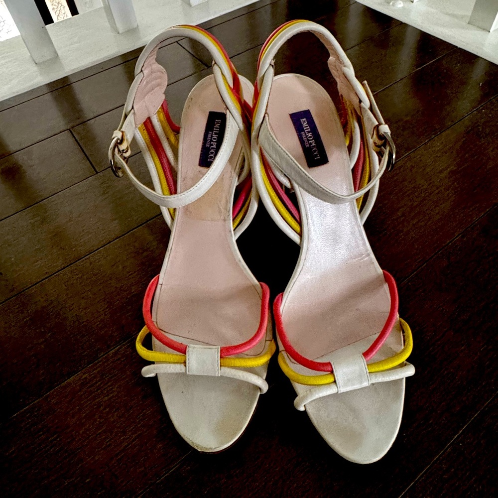 Emilio Pucci Leather Sandals Heels